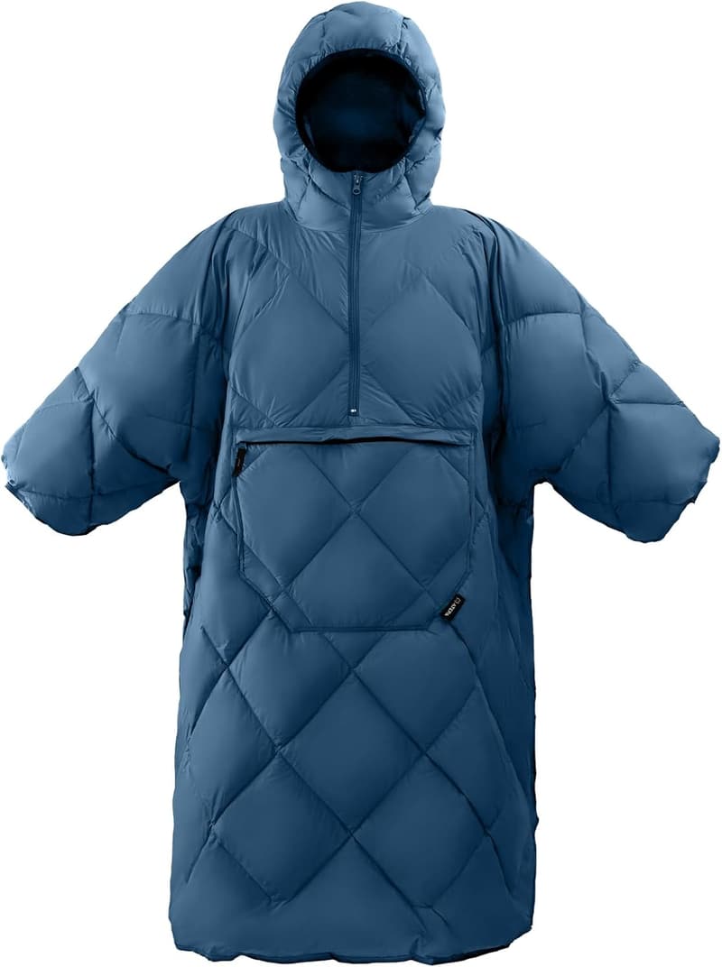 Packable Warm Poncho for Camping and Outdoor Sports
