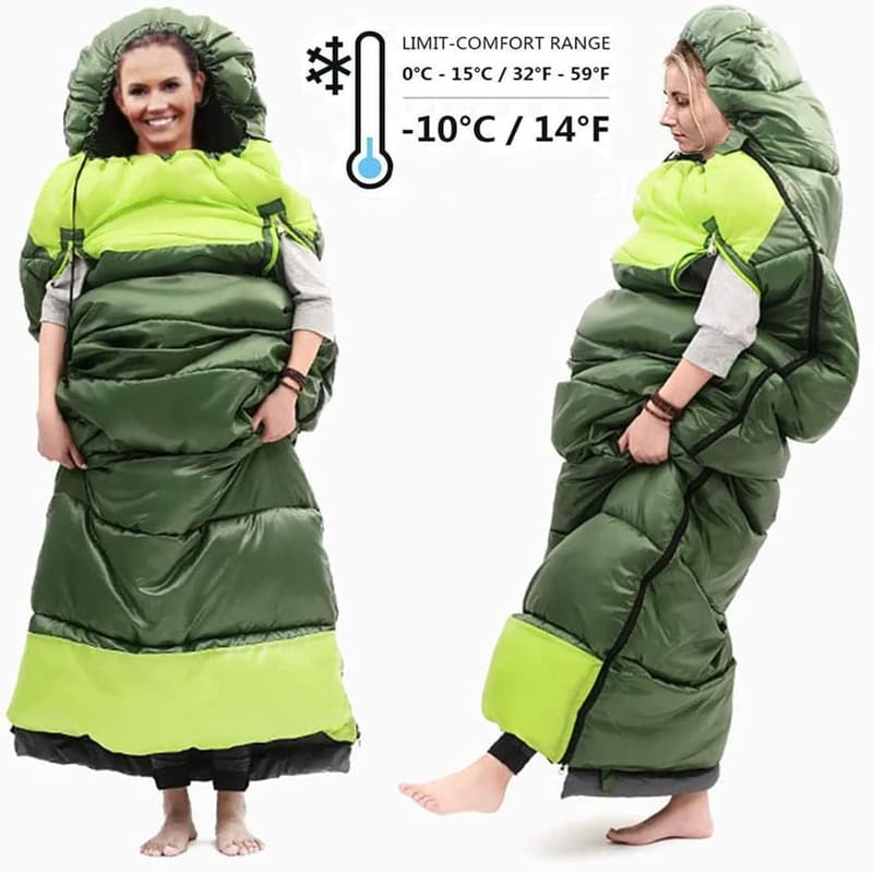 Warm XL Waterproof Sleeping Bag for Adults & Kids (32F-59F)