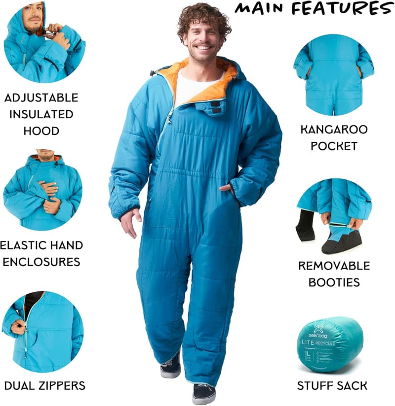 Lightweight Wearable Sleeping Bag for Camping & Travel