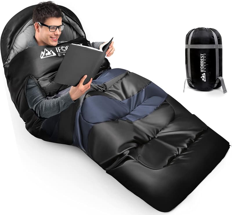 XXL Cold Weather Sleeping Bag for Adults and Teens - Extra Wide