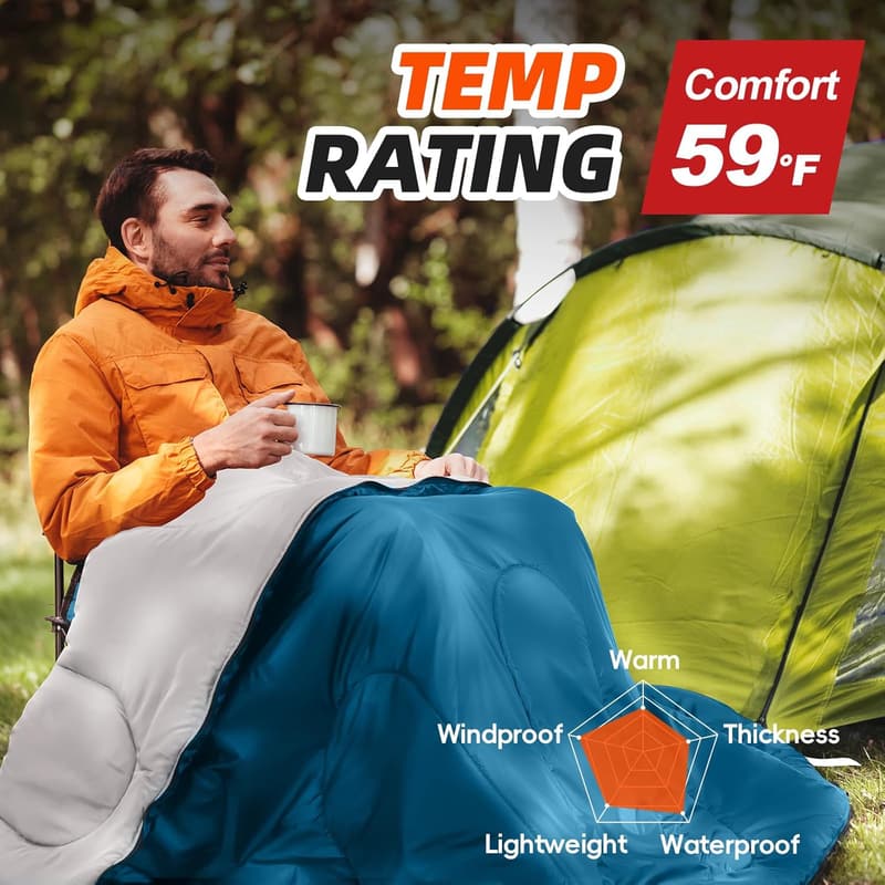 XL Cold Weather Sleeping Bag for Adults - Camping & Backpacking