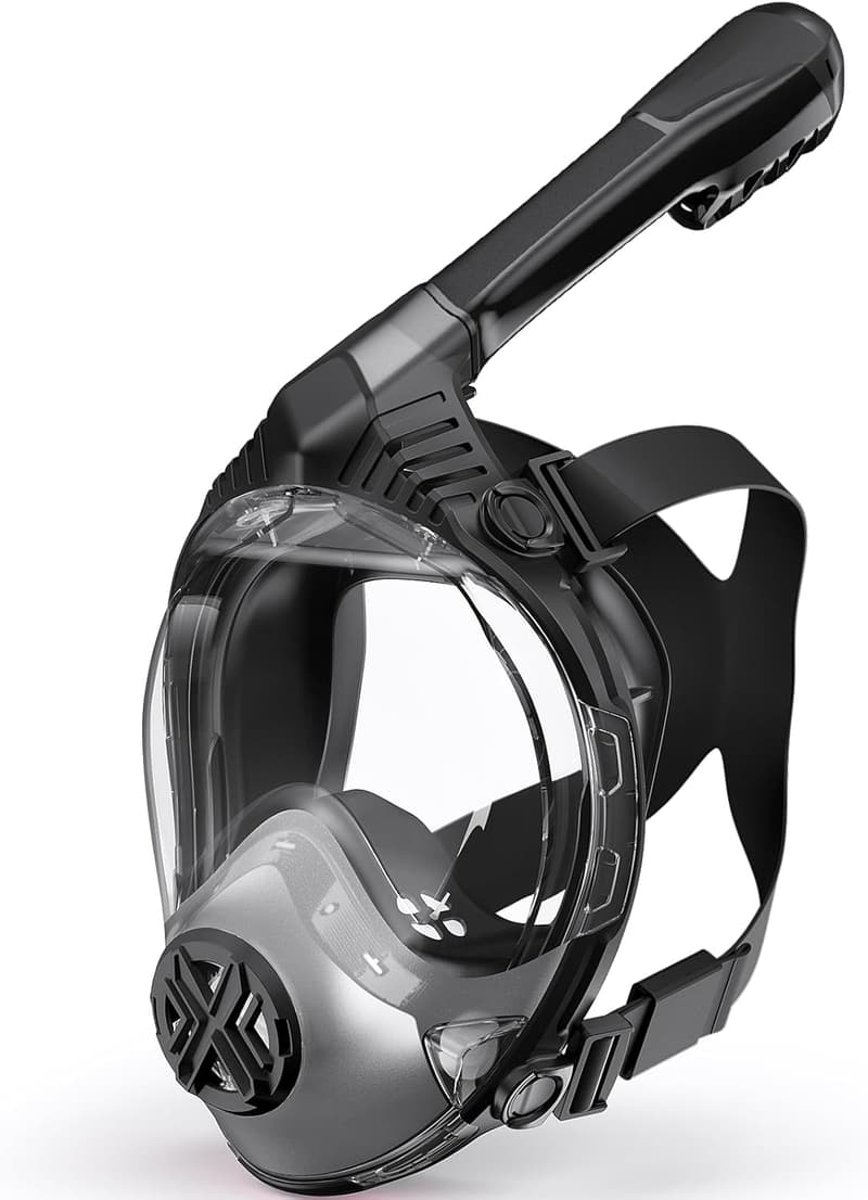 Foldable Full Face Snorkel Mask with Dry Top Breathing System