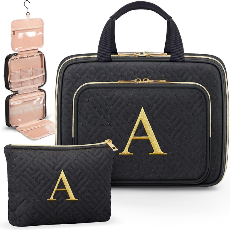 Personalized Initial Makeup Bag - Perfect Gift for Women