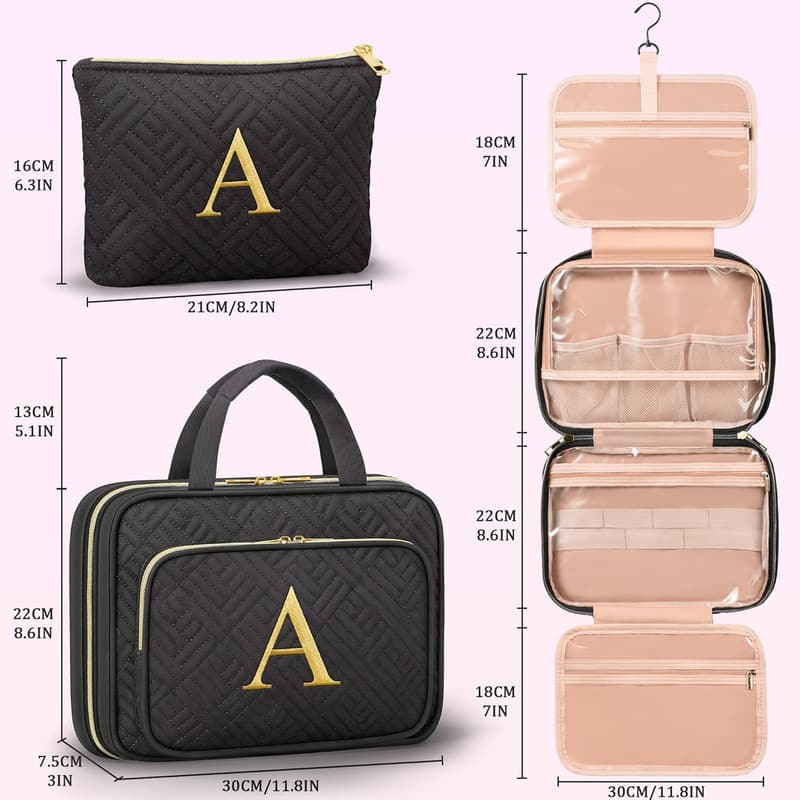 Personalized Initial Makeup Bag - Perfect Gift for Women