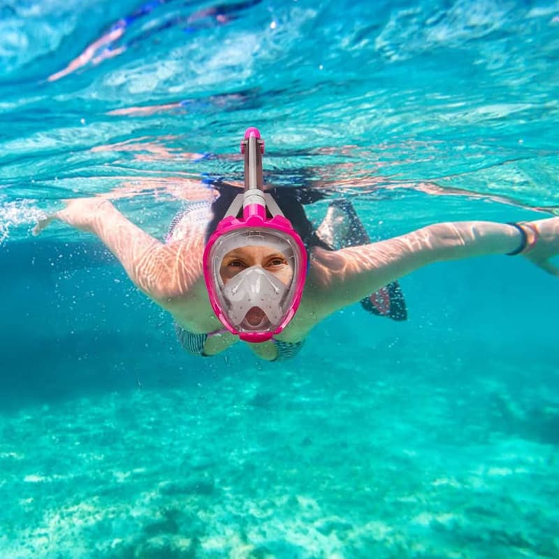 180° Panoramic Snorkel Mask for Adults with Camera Mount