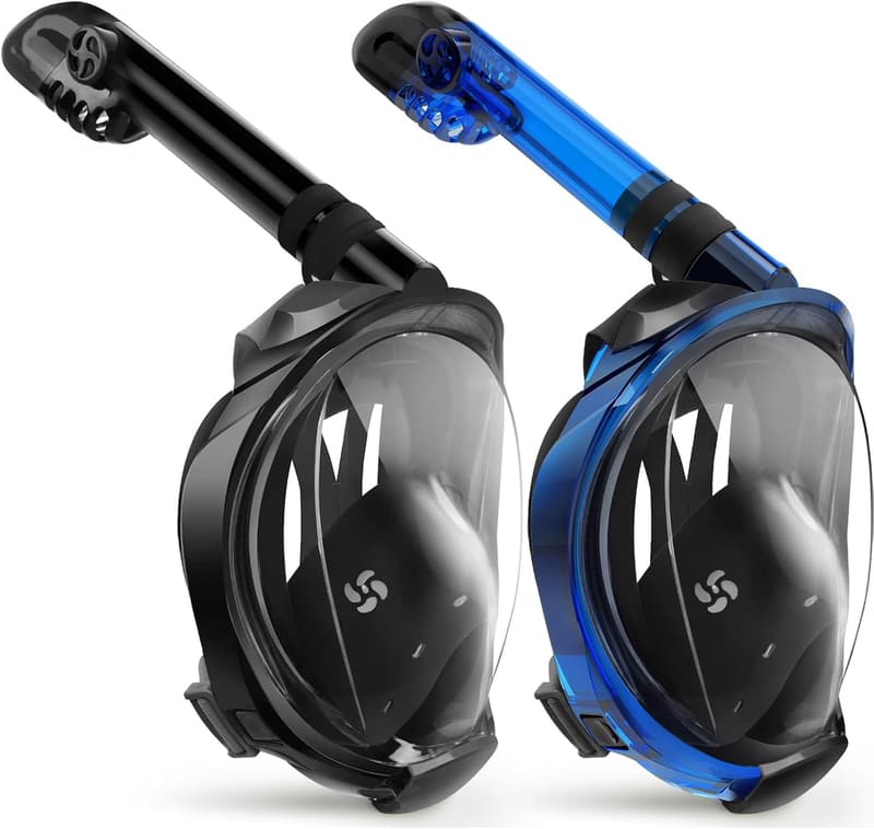 Adult Full Face Snorkel Mask Set with Anti-Leak Feature