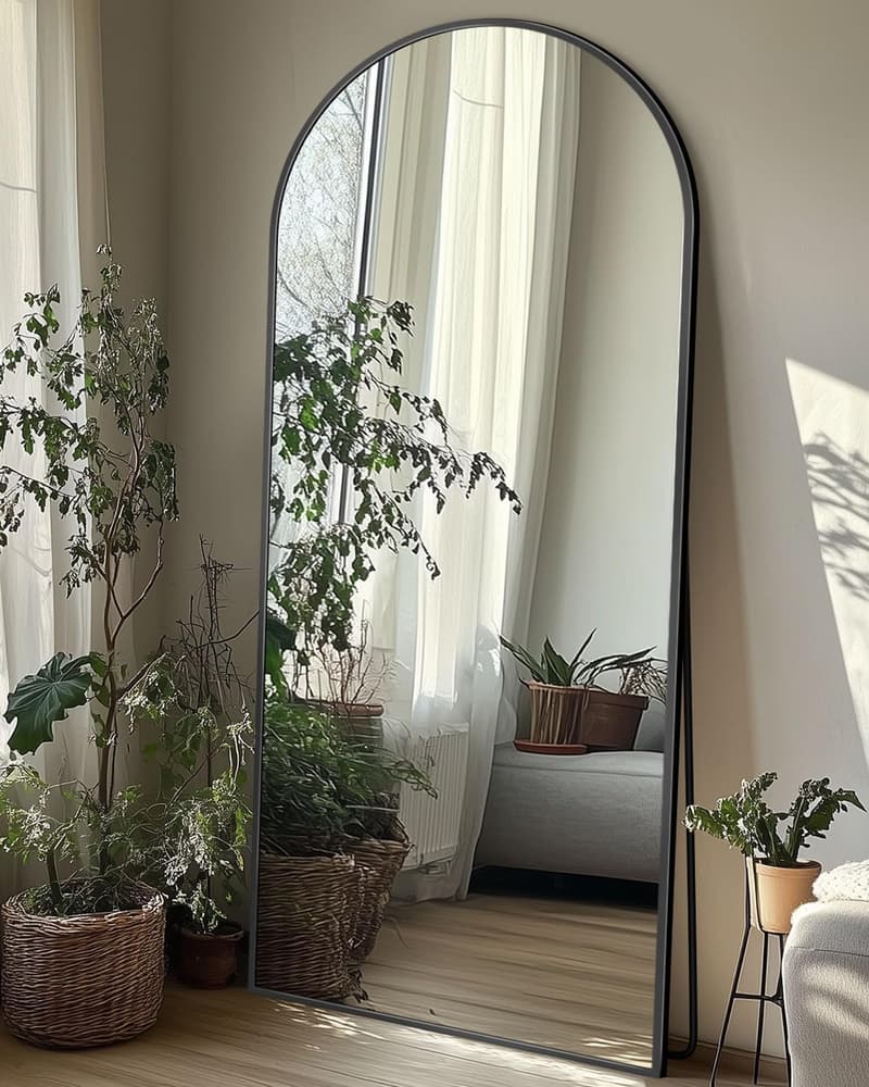 Arched Full-Length Mirror with Stand - 58