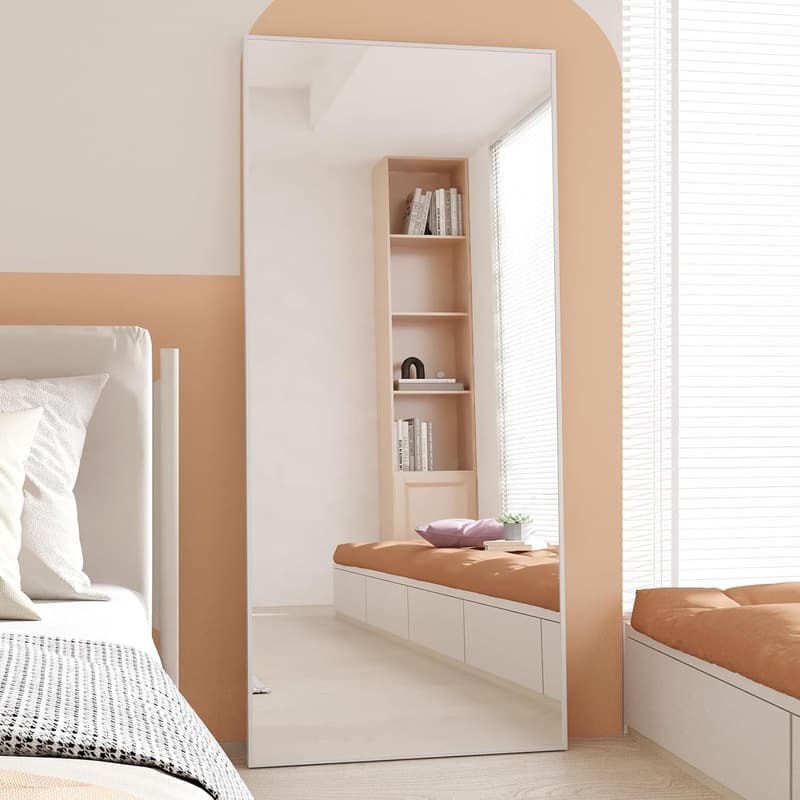 Silver Full-Length Tempered Mirror with Stand - 65