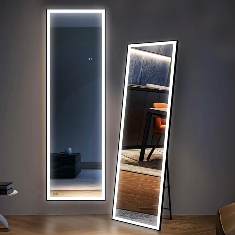 LED Full-Length Mirror with Lights - Dimmable & 3 Color Modes
