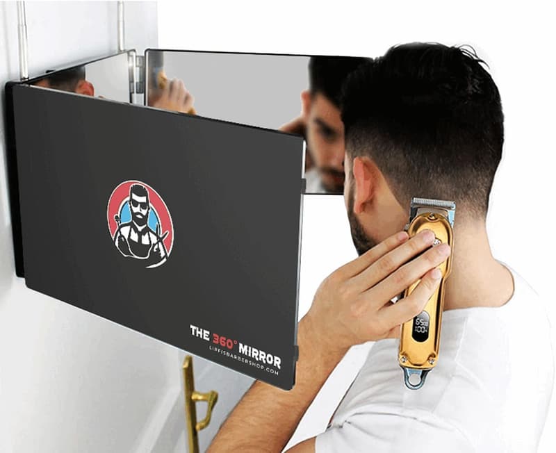 Adjustable Tri-Fold Barber Mirror for Self Haircuts