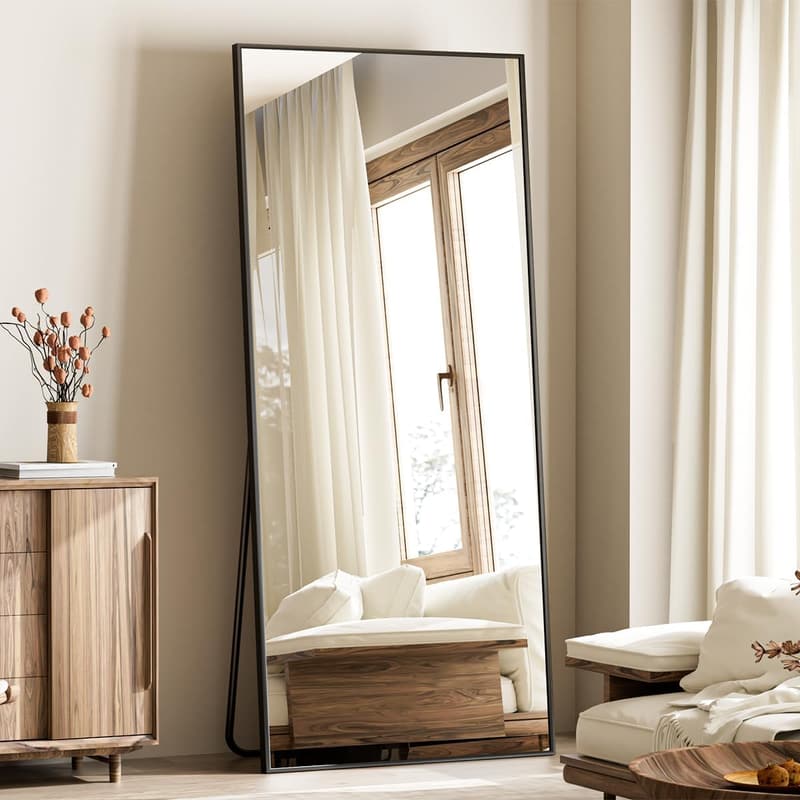 Large Black Full Length Mirror, 65