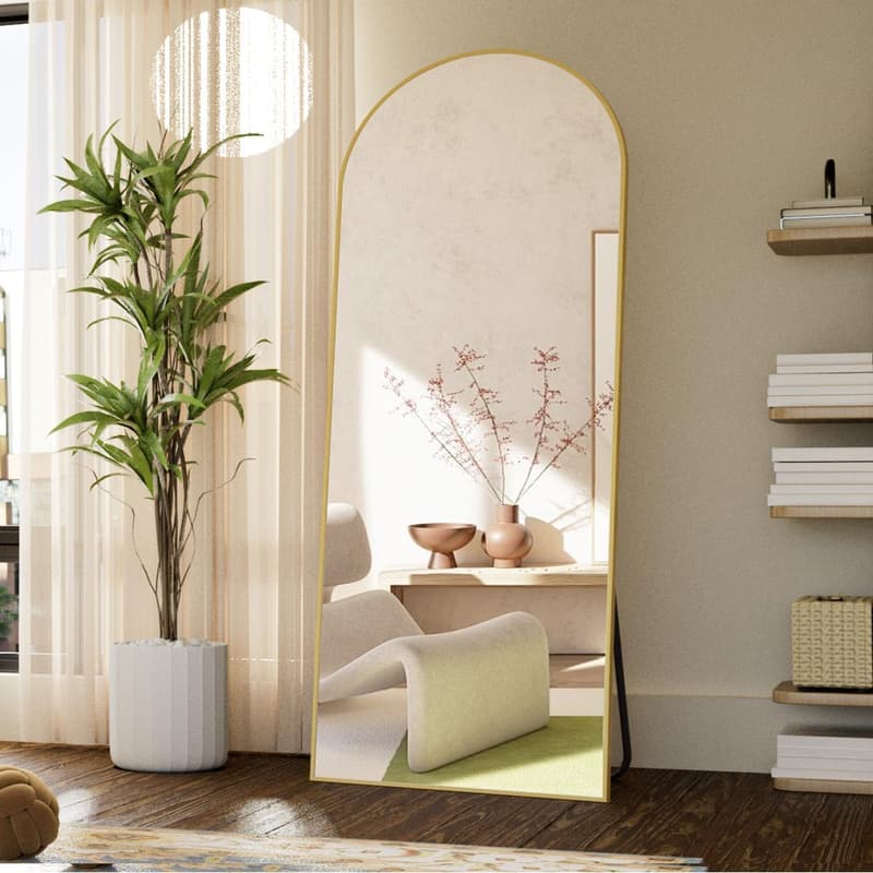 Arched Gold Full-Length Mirror, 65