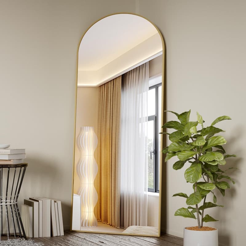 Arched Gold Full-Length Mirror, 65