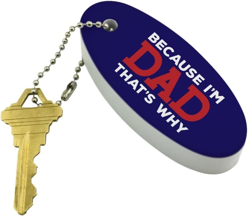 Funny Dad Floating Keychain - Oval Foam Fishing Boat Buoy