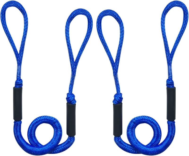 Stretchable Bungee Dock Line with Foam Float - 2 Pack, 4-5.5FT