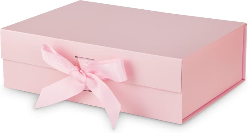 Gift Box with Lid for Presents, Magnetic Closure, Pink 10.5x7.5x3.1 Inches