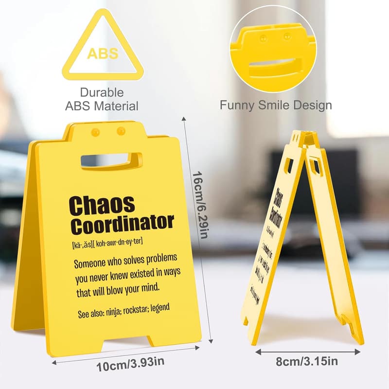 Funny Chaos Coordinator Desk Sign | Appreciation Gift for Coworkers
