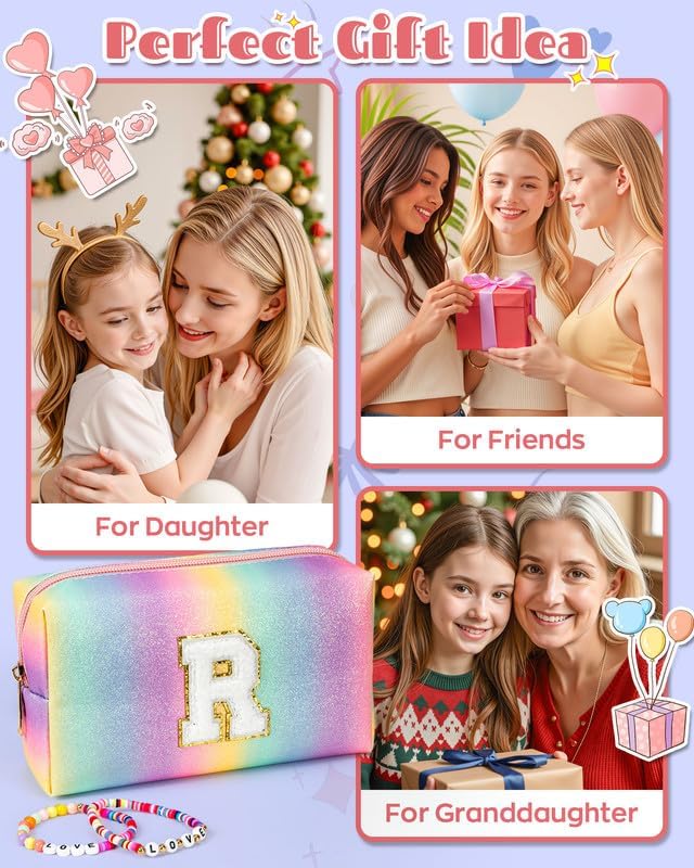Kindergarten Graduation Initial Makeup Bag & Friendship Bracelets