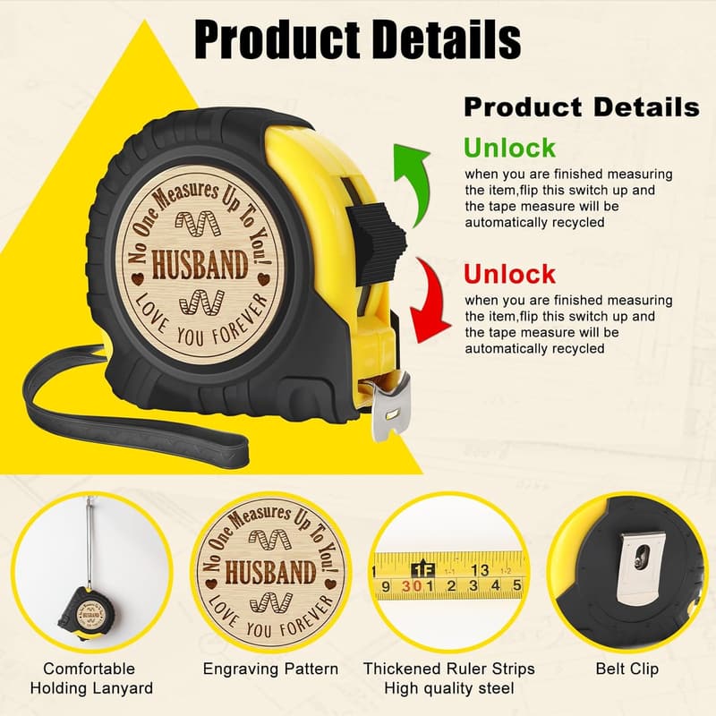 25 FT Tape Measure - Father's Day Gift for Husband
