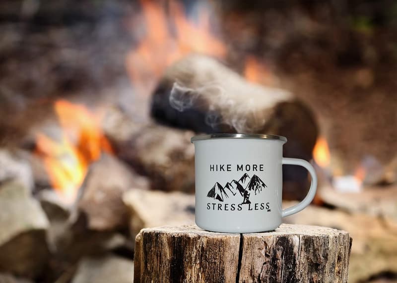 Funny Enamel Camp Mug - Outdoor Coffee Cup Gift