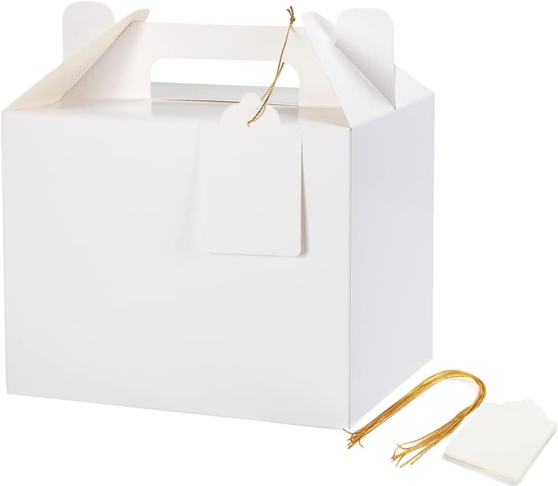 White Gable Gift Boxes - 12 Pack for Kids' Birthday Party