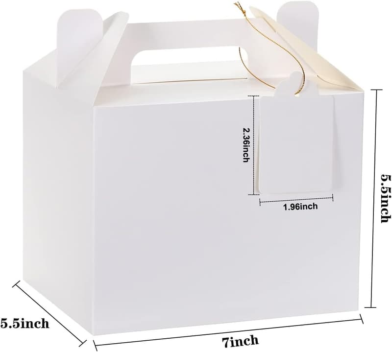 White Gable Gift Boxes - 12 Pack for Kids' Birthday Party