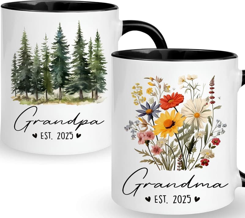 2025 Grandparents Mug Set - Baby Announcement Gift