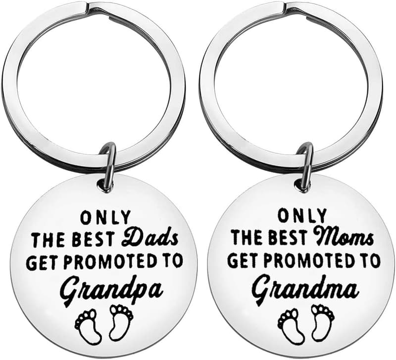 New Grandparents Gift Keychain for Baby Announcement