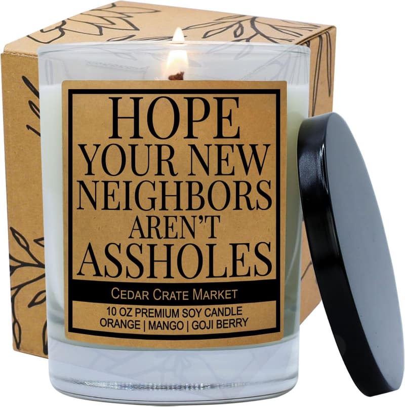 Funny Housewarming Gifts for Couples - Unique Scented Soy Candles