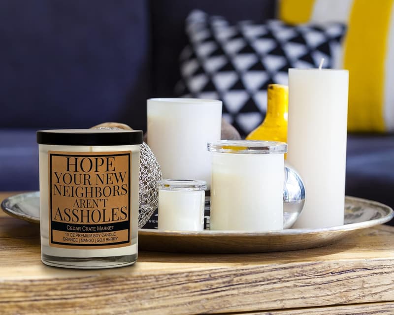 Funny Housewarming Gifts for Couples - Unique Scented Soy Candles