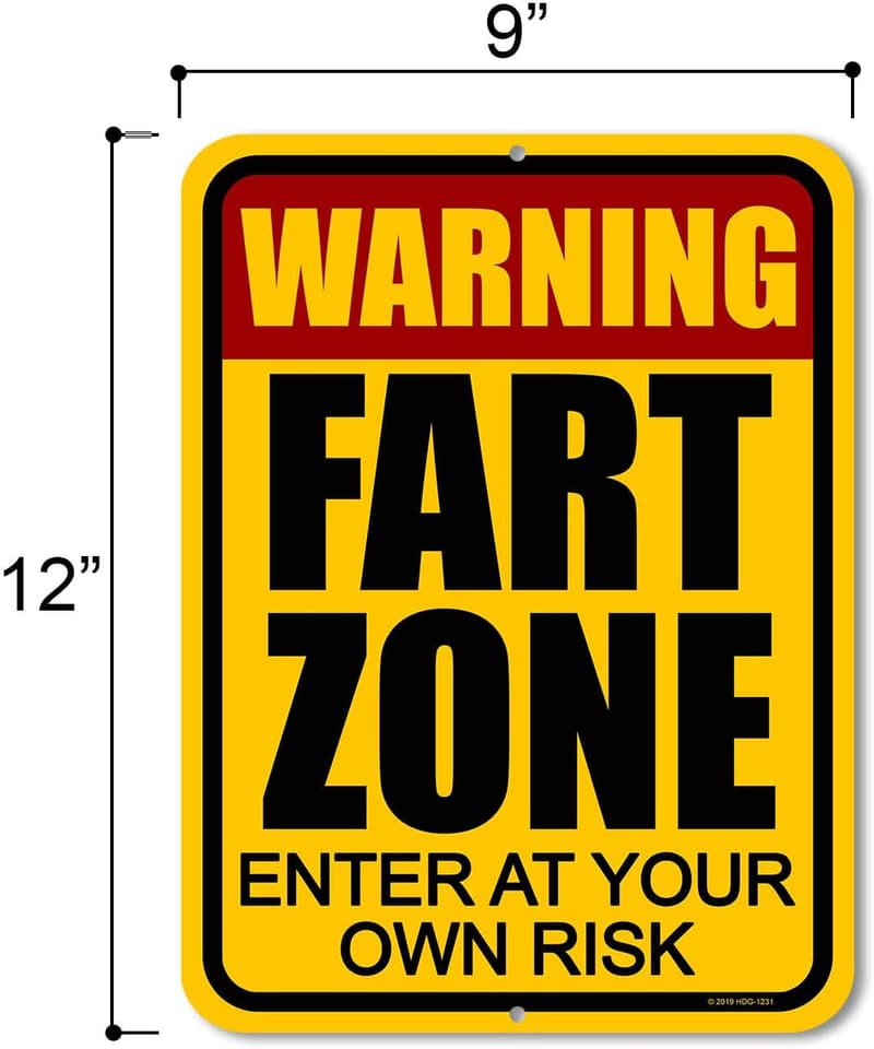 Funny Warning Fart Zone Metal Sign for Man Cave Decor