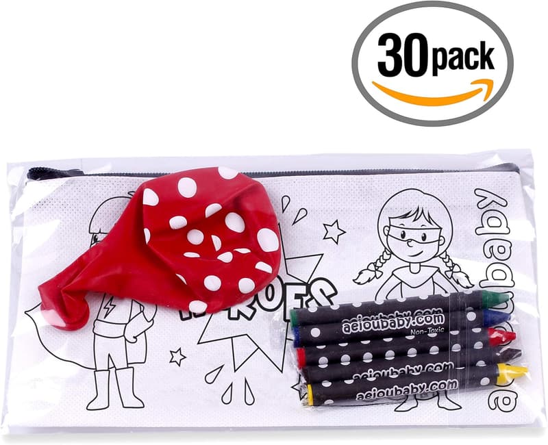 Children's Party Gift: 30 DIY Pencil Cases with Crayons