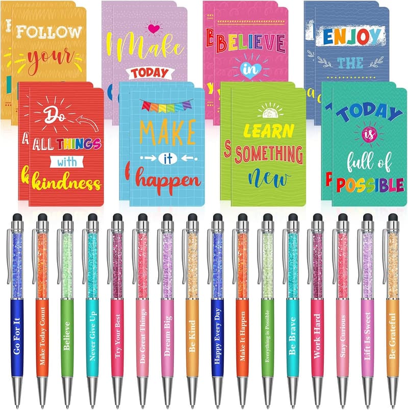Inspirational Quote Pen and Notepad Gift Set for Adults