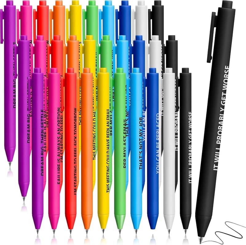 Motivational Pens Set for Nurses - 30 Colorful Ballpoint Gifts