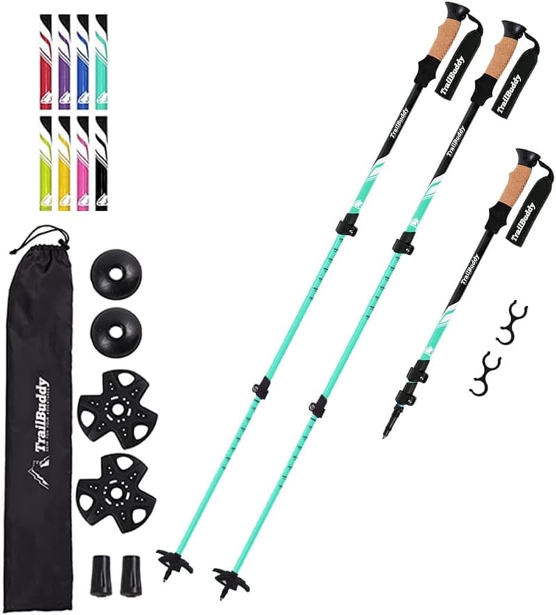 Lightweight Collapsible Trekking Poles for Hiking & Snowshoeing