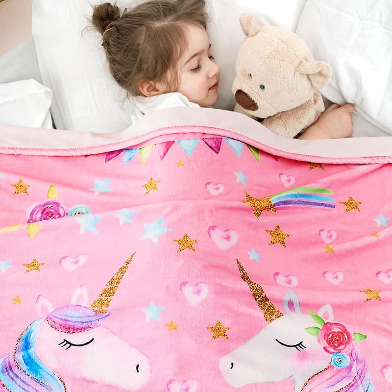 Unicorn Blanket for Kids - Light Grey Birthday Gift, 50