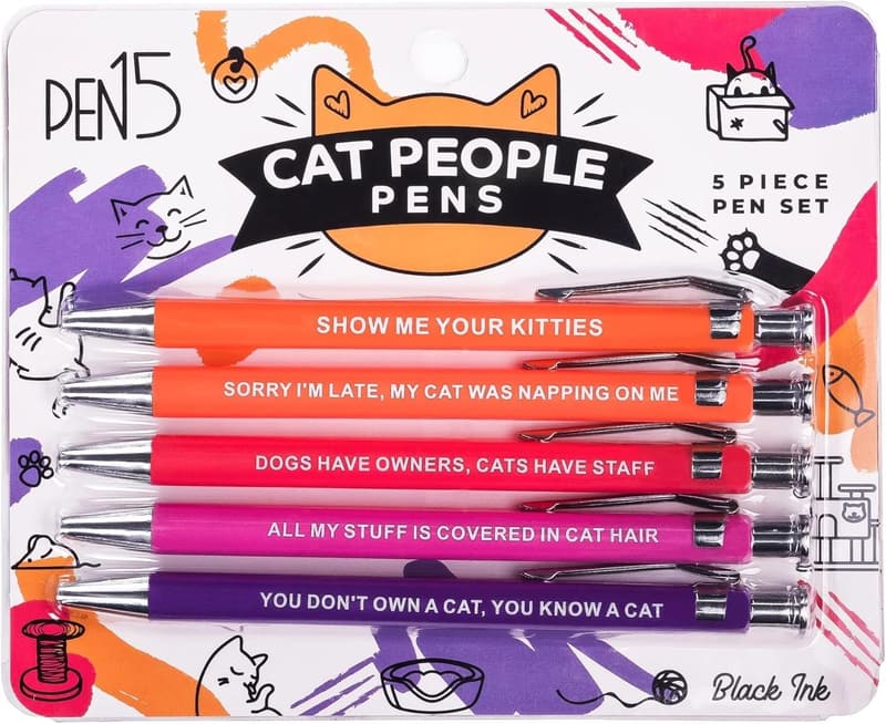 Snarky Cat Lovers' Pens - Humorous Ballpoint Gift for Pet Owners