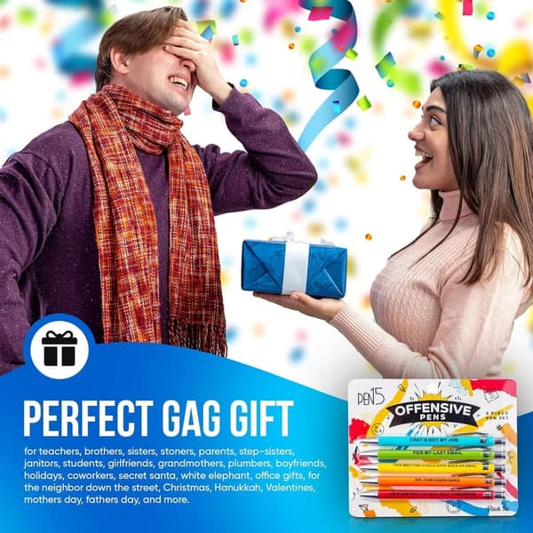 Snarky Office Gag Gift: 5-Piece Humorous Ballpoint Pens Set
