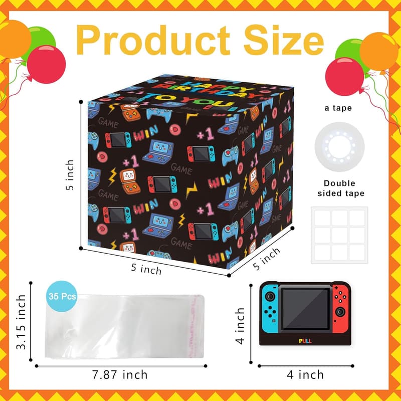 Birthday Money Box with Cash Gift Pull for Kids & Friends