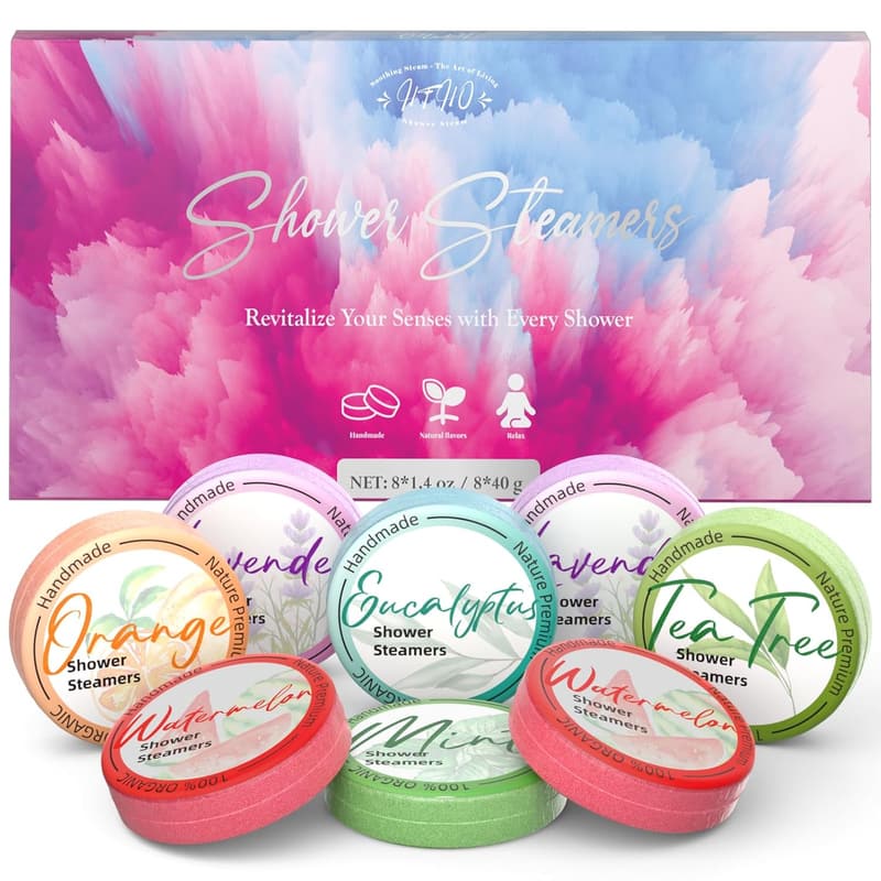 Aromatherapy Shower Steamers 8-Pack for Relaxation and Self-Care