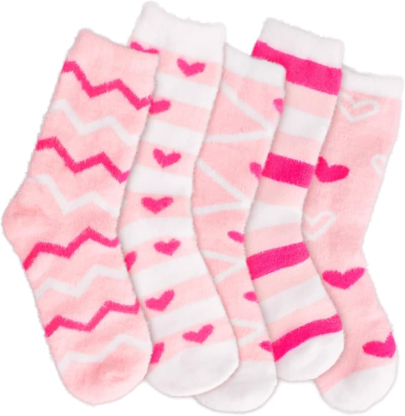 Pink Fuzzy Socks for Women - Gifts for Valentine's Day