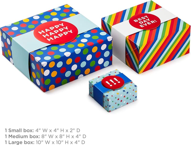 Assorted Gift Boxes 3-Pack for Birthdays and Celebrations