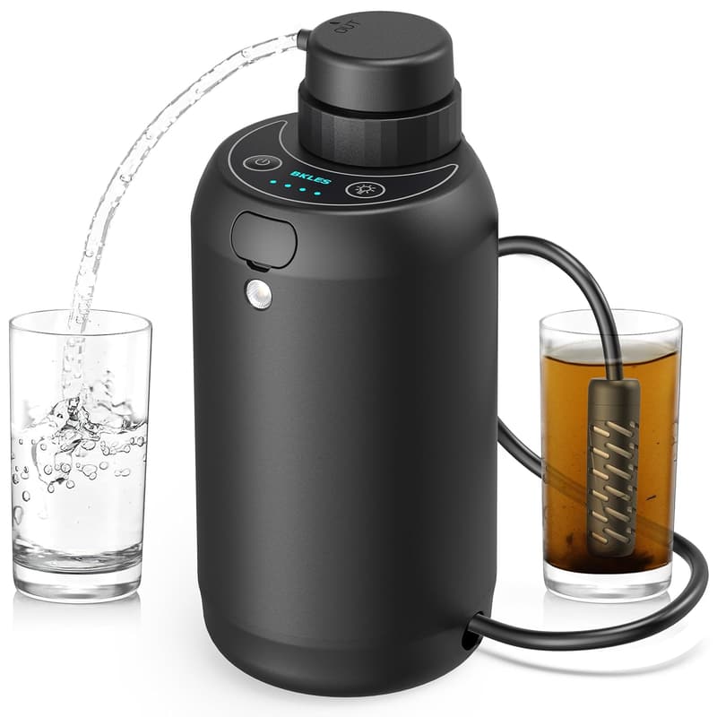 Portable 5-Stage Water Purifier with Emergency Light for Camping