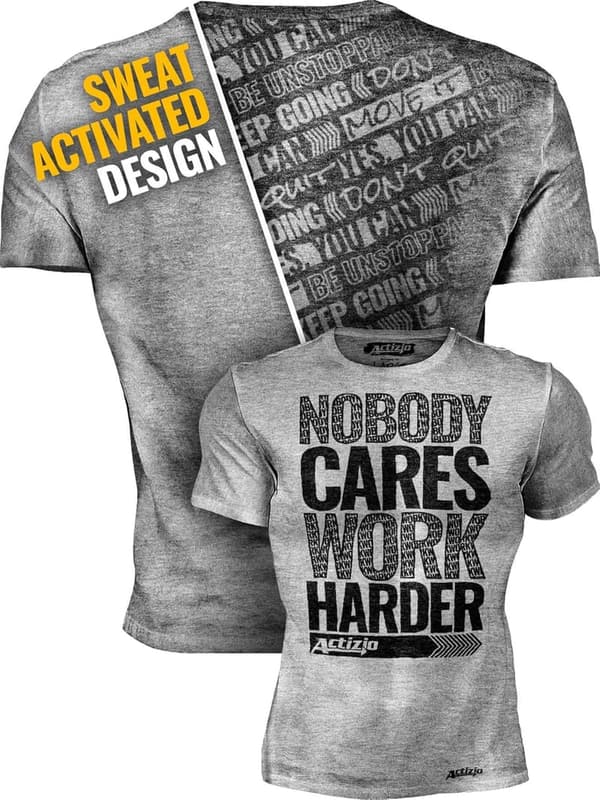 Motivational Men's Workout Shirt - Sweat Activated Fitness Gear