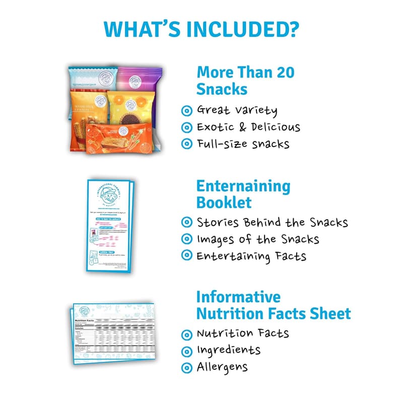 Cosmic Blue International Snack Box | 21 Exotic Treats