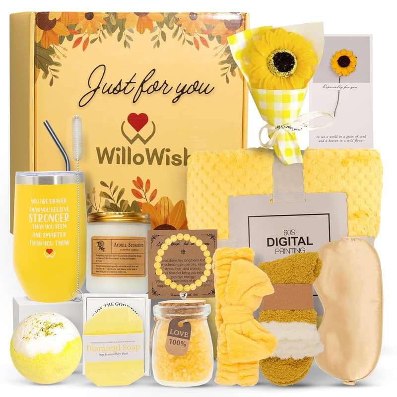 Get Well Soon Sunshine Gift Box for Women - 15-Pc Spa Set