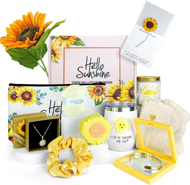Sunflower Care Package for Women - Birthday & Thank You Gift