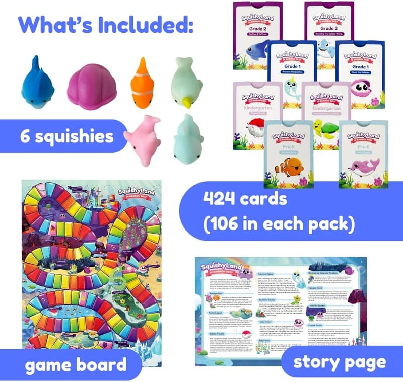 Rainbow Reef Fidget Game - Educational Mochi Squishy Set for Kids