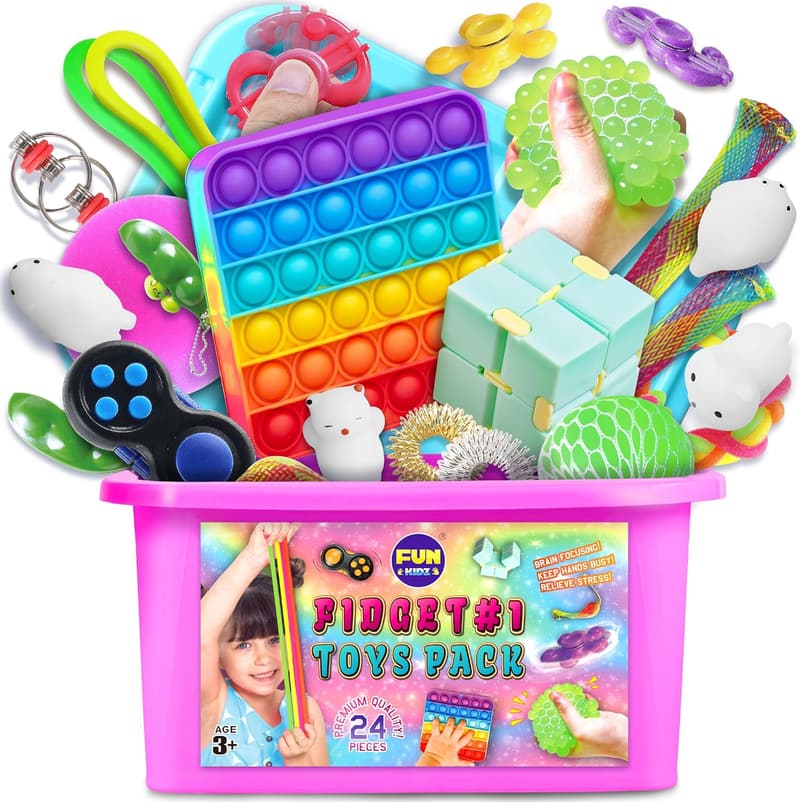 Sensory Fidget Pack for Kids - Stress Relief Toys with Case