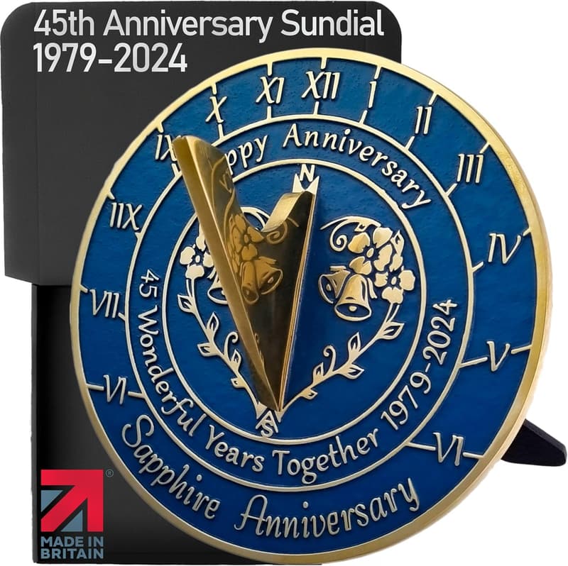 45th Anniversary Handmade Sundial Gift - Recycled Metal Decor